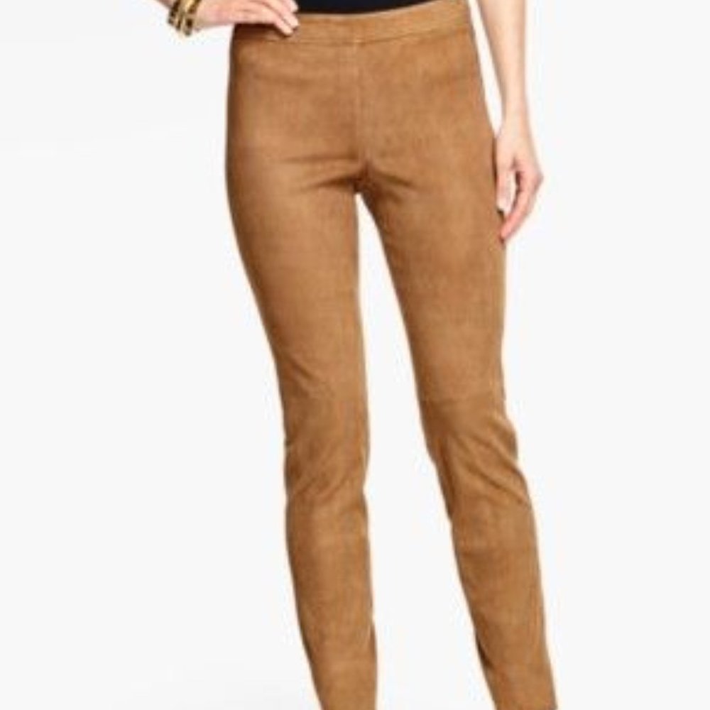 New Talbots Petite FAUX-SUEDE HIGH-WAIST LEGGINGS